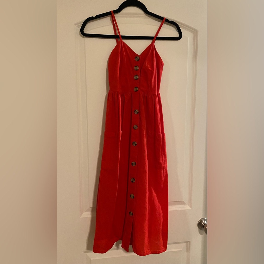Button up red dress size XS
